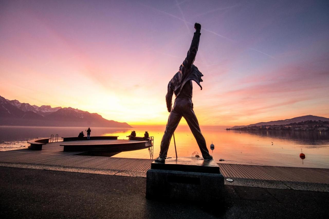 Florimont Double Lake View Room - Self Check-In Montreux Exteriör bild
